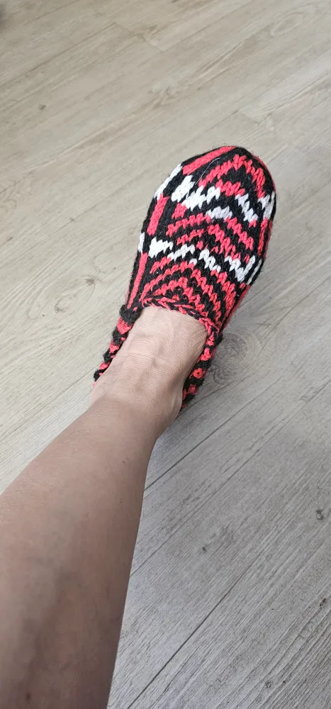 Hand-Knitted Wool Slippers 5.5 thumbnail