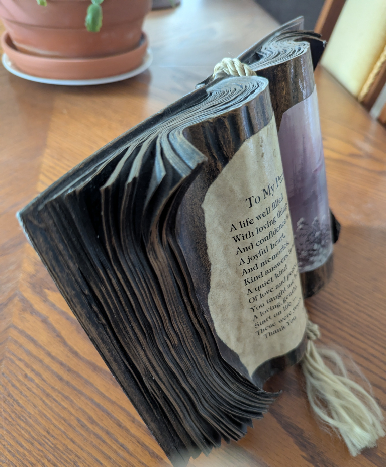 Wooden Book Sculpture - "To My Parents" - photo 2