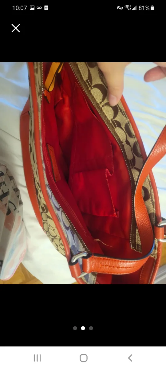 Coach Signature Tote Bag - Orange Trim image indicator(2)