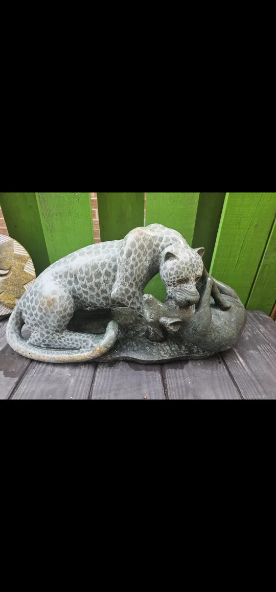 Hand Carved Stone Leopard Sculpture from Zimbabwe thumbnail
