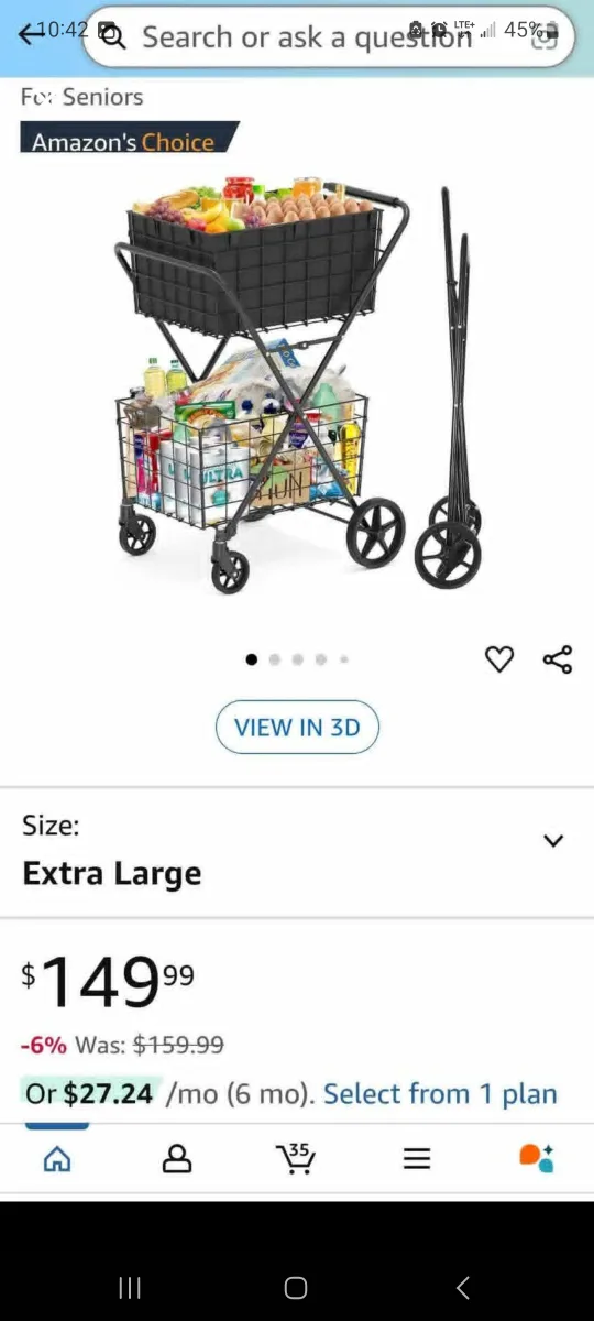 Extra Large 2-Tier Shopping Cart brand new image indicator(2)