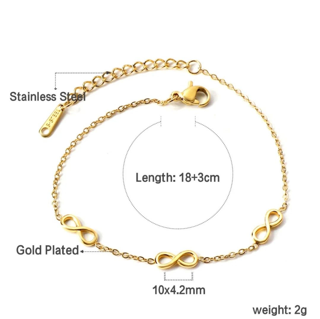 18k Gold Plated Infinity Bracelet - photo 2