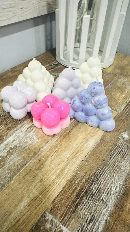 Bubble Candles - Pink and White