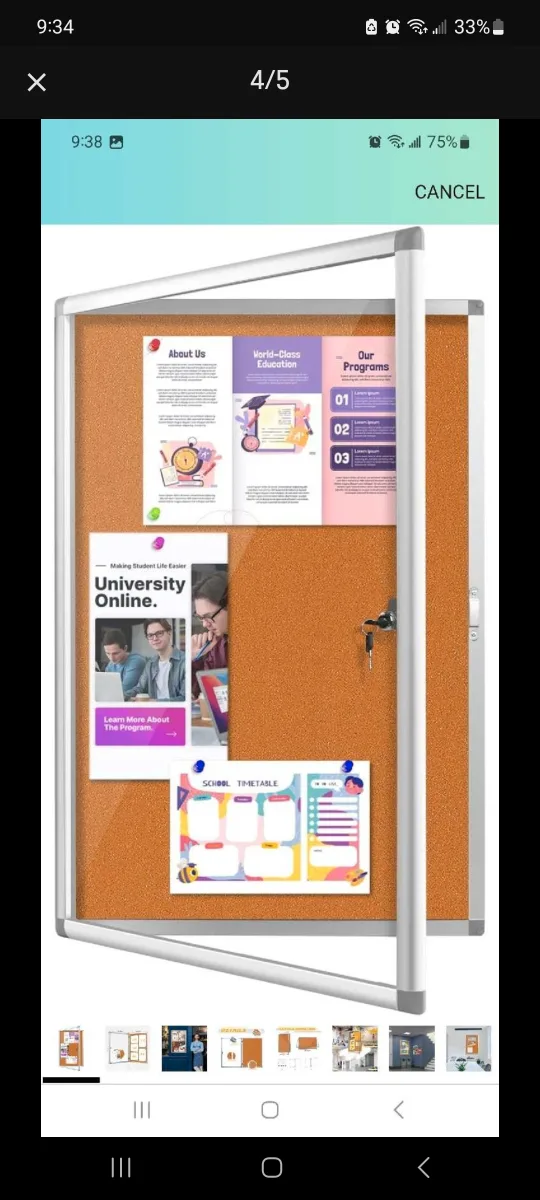 Maxrieny Outdoor Enclosed Bulletin Board 36x24 image indicator(2)