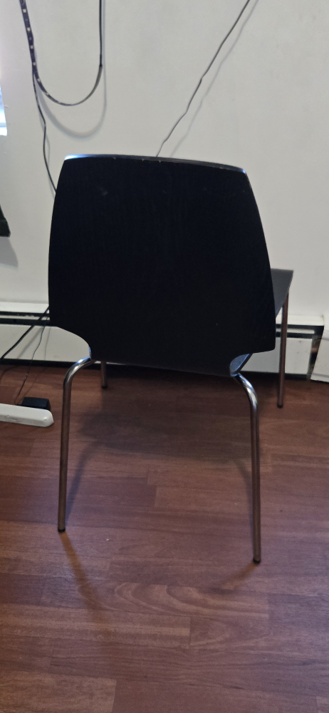 Black Wood & Chrome Modern Chair