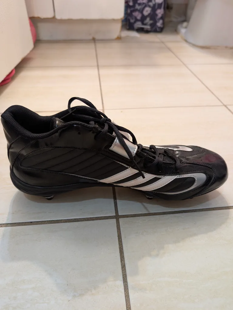 Adidas University Mid Football Cleats Shoes-Black & Silver-New image indicator(6)