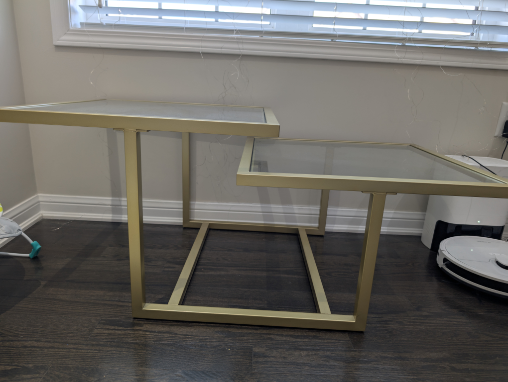 Gold Metal & Glass Coffee Table - photo 2