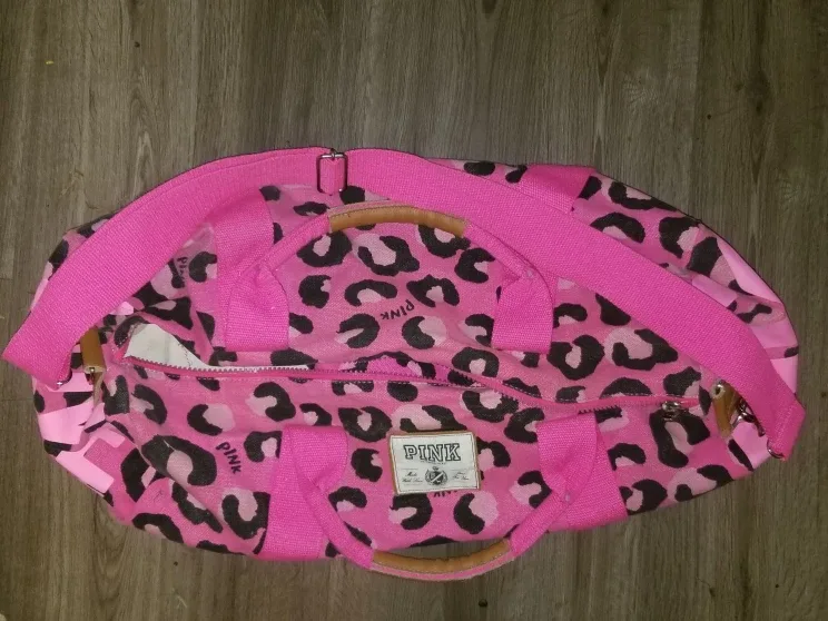 PINK Leopard Print Duffle Bag thumbnail