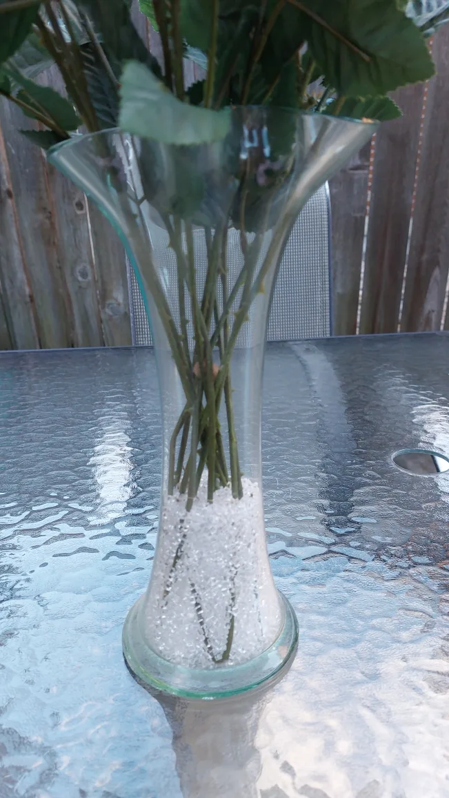 Fluted Glass vase with glass beads image indicator(2)