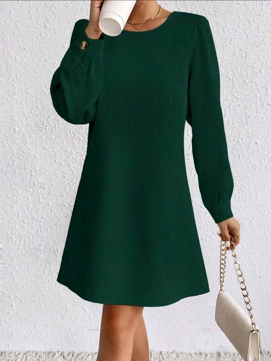 [Shein] Green Tweed Dress - Size L
