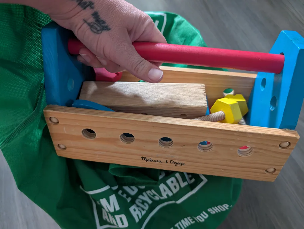 Melissa & Doug Wooden Took box+ Train set+ Blocks image indicator(2)