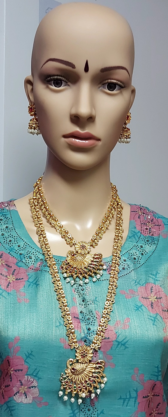 Gold Indian Necklace & Earring Set