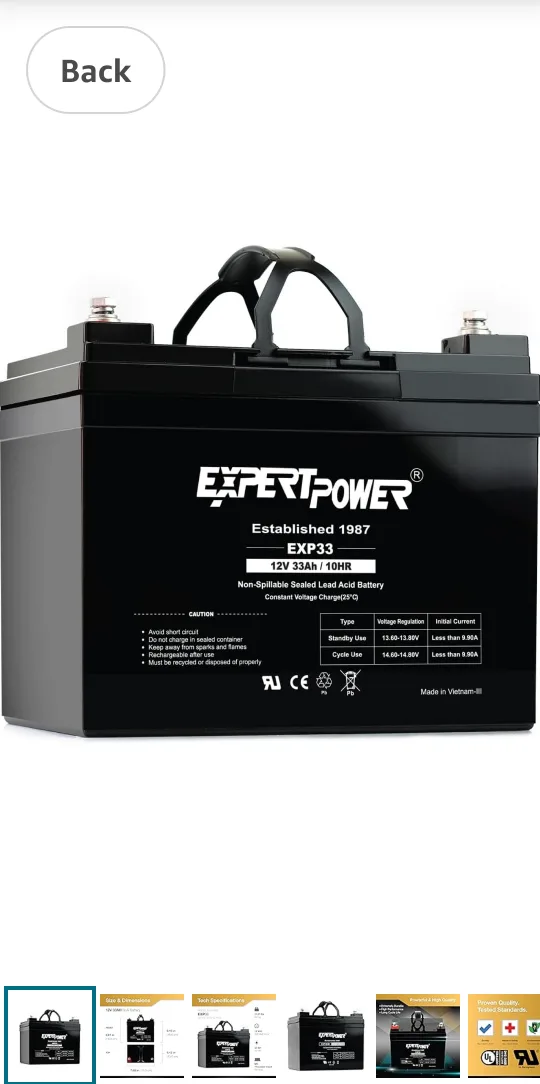 ExpertPower EXP33 12V 33Ah Battery thumbnail