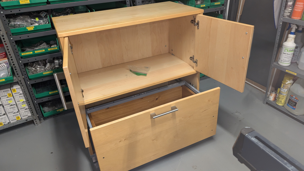 Wooden Cabinet with Doors and Drawer - photo 3