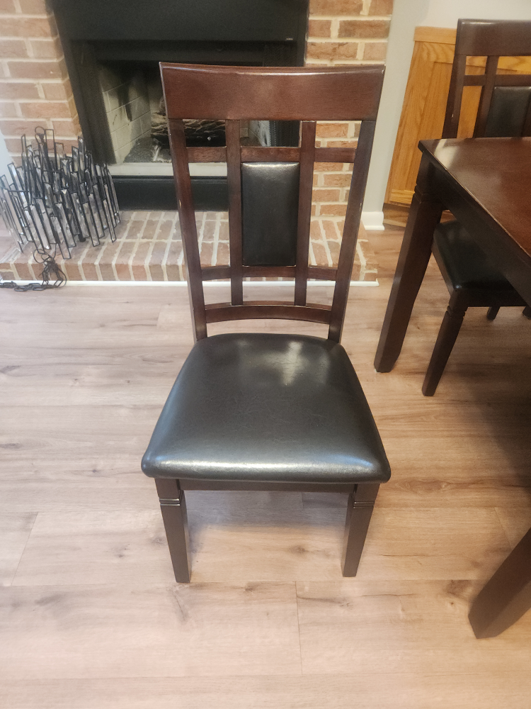 Dining Table with 6 Chairs - Dark Wood - photo 3