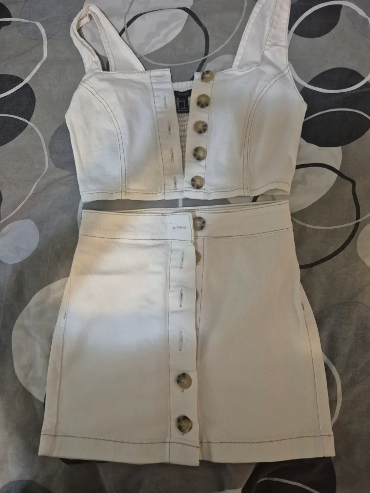 Forever 21 White Two-Piece Set - Size S thumbnail