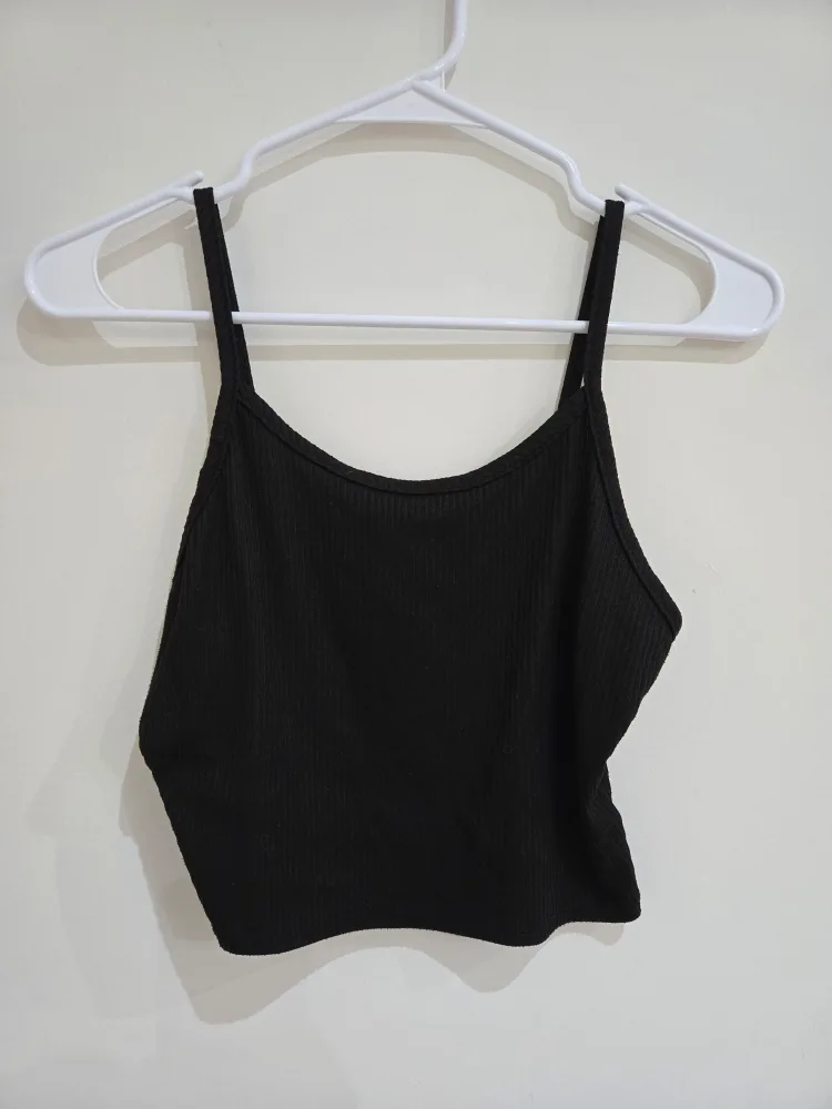 Black Crop Top with tie front long sleeve - Size Small image indicator(4)