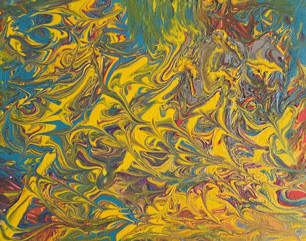 Abstract Retro Psychedelic Painting