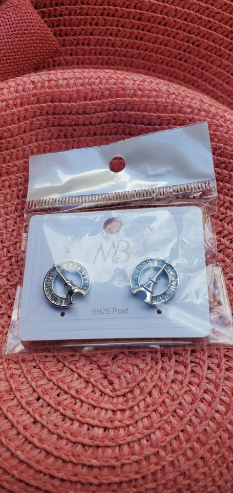 New MB Silver Earrings S925 Post image indicator(4)