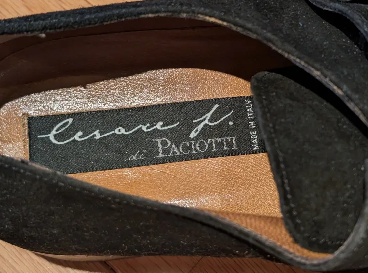 Cesare Paciotti Men's Black Suede Monk Strap Shoes - Size 7.5 image indicator(4)