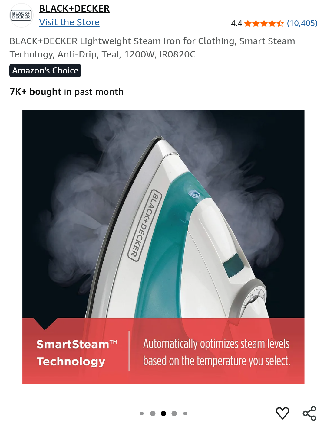 BLACK+DECKER Steam Iron - Teal - photo 4