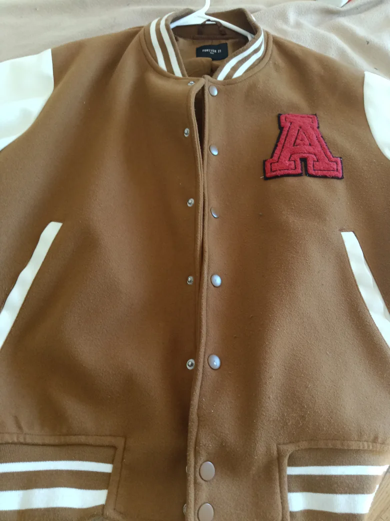 Forever 21 Brown Varsity Jacket thumbnail