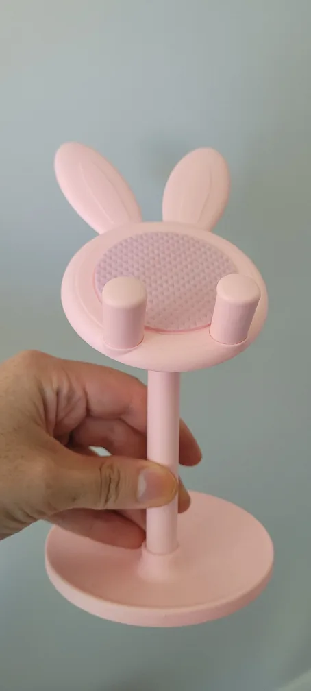 Pink Bunny Cell Phone Stand - lightweight thumbnail