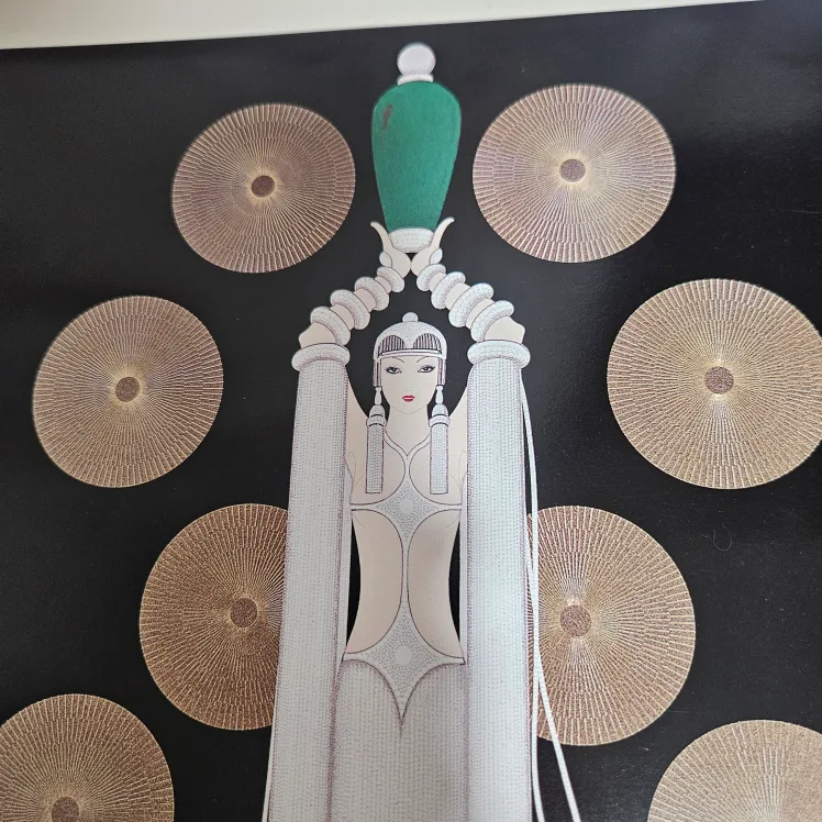 Erte Classic Art  Deco print Emerald Vase image indicator(2)