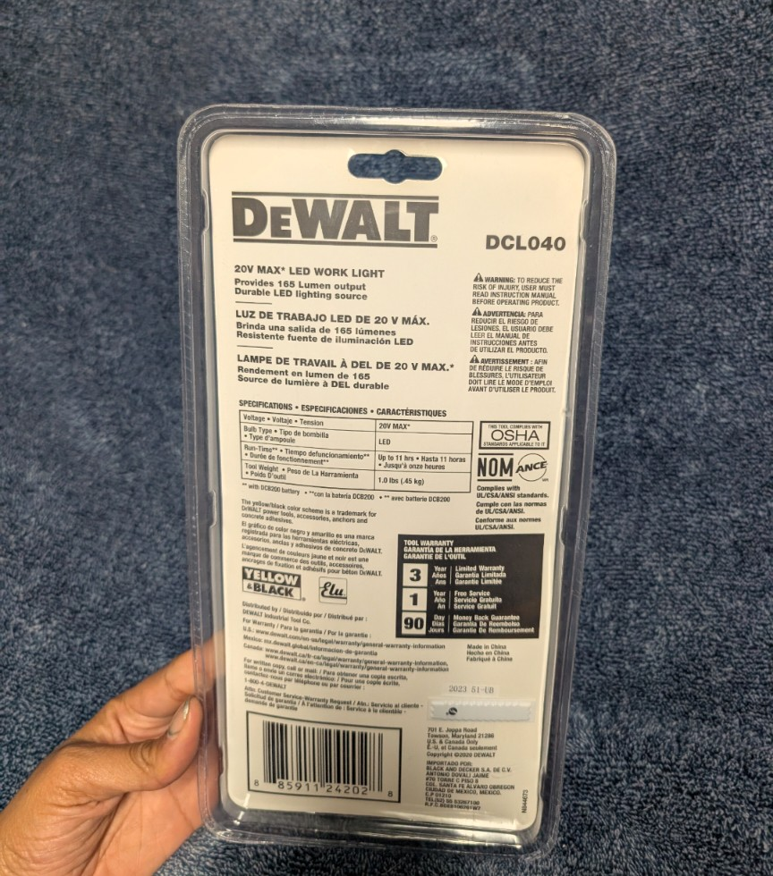 New DeWalt DCL040 20V MAX* LED Work Light - photo 5