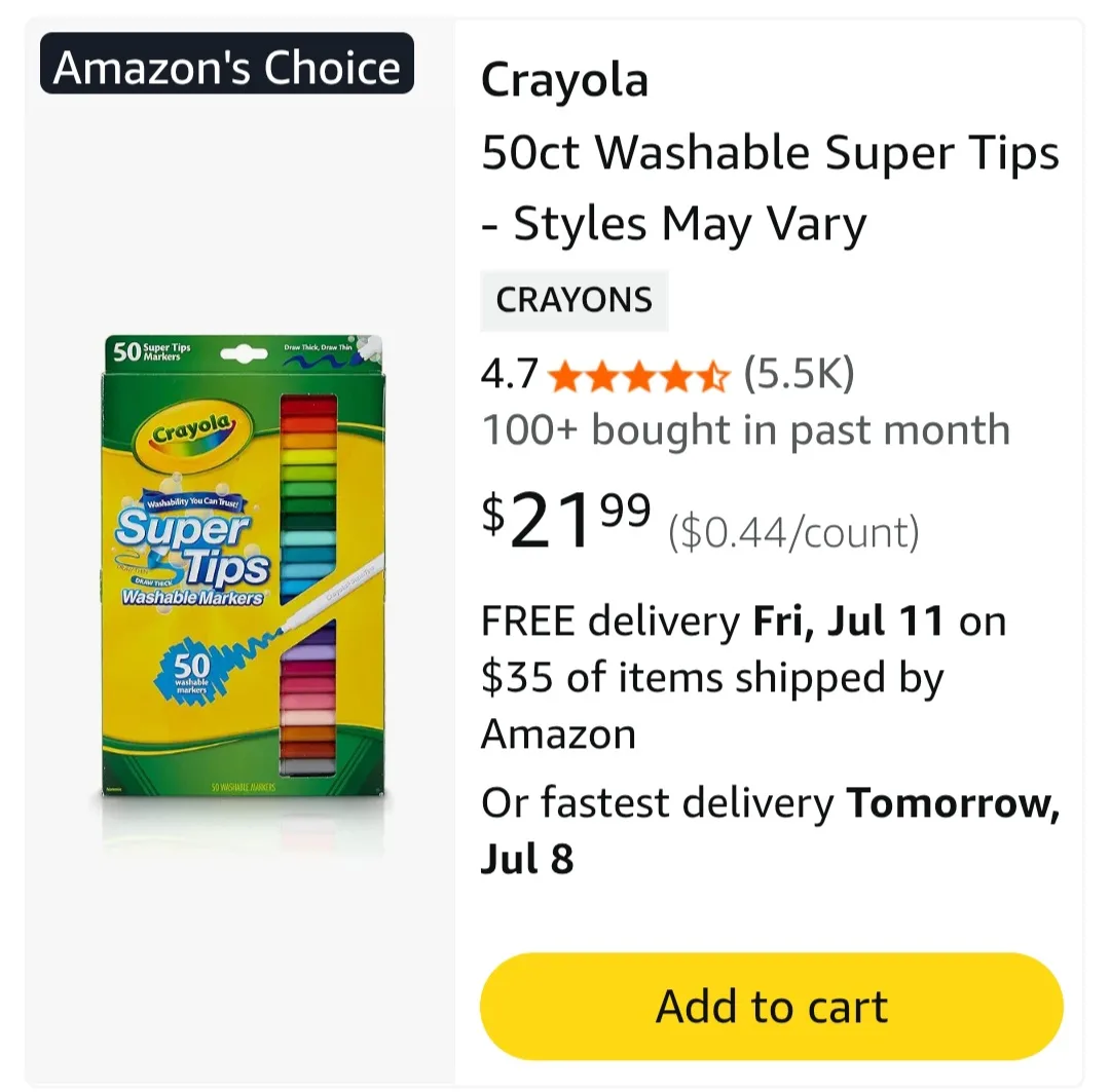 Crayola Super Tips Washable Markers - 50 Count MINT CONDITION image indicator(4)