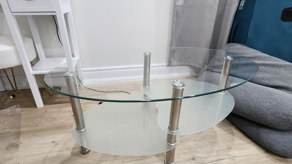 Glass Coffee Table with Silver Legs - photo 2