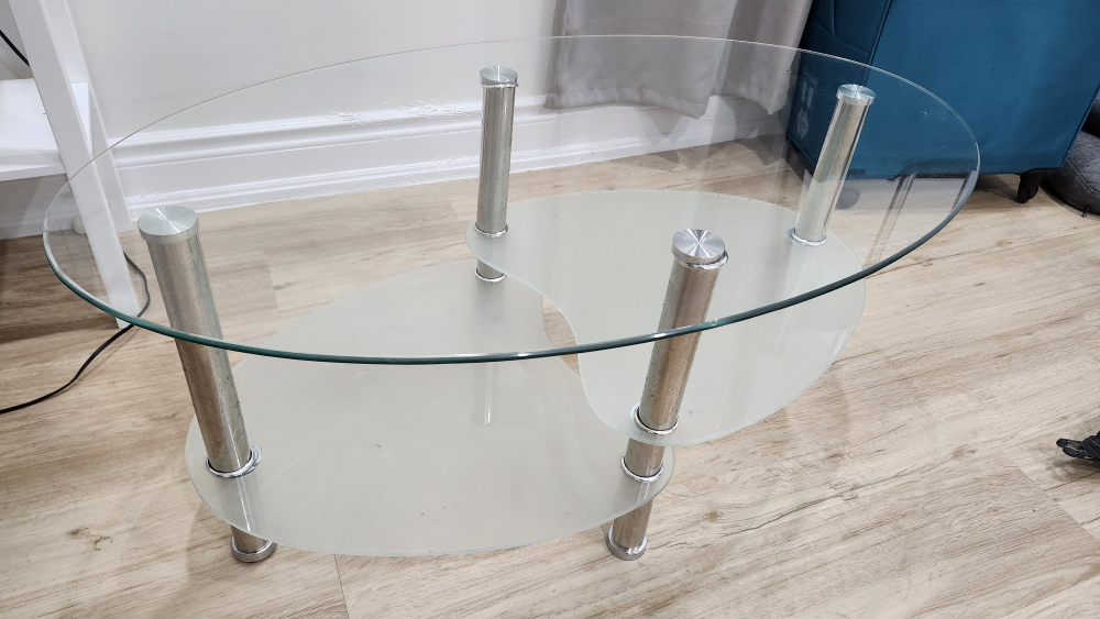 Glass Coffee Table with Silver Legs - photo 3