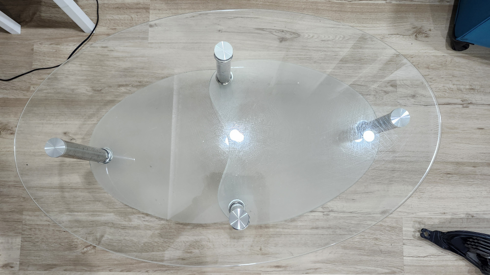 Glass Coffee Table with Silver Legs - photo 4