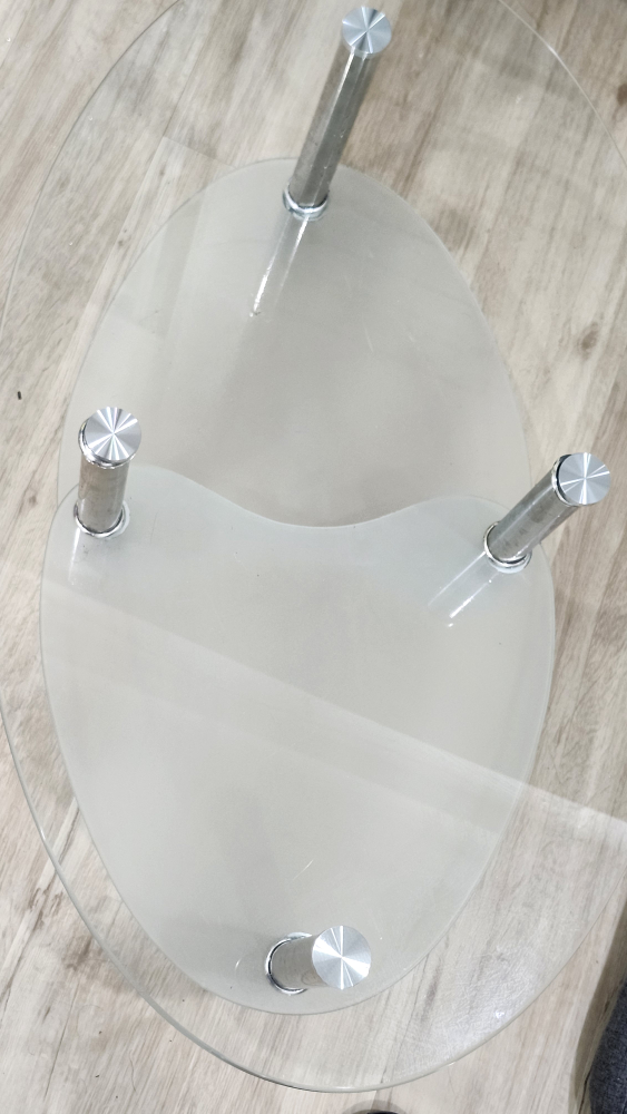 Glass Coffee Table with Silver Legs - photo 5