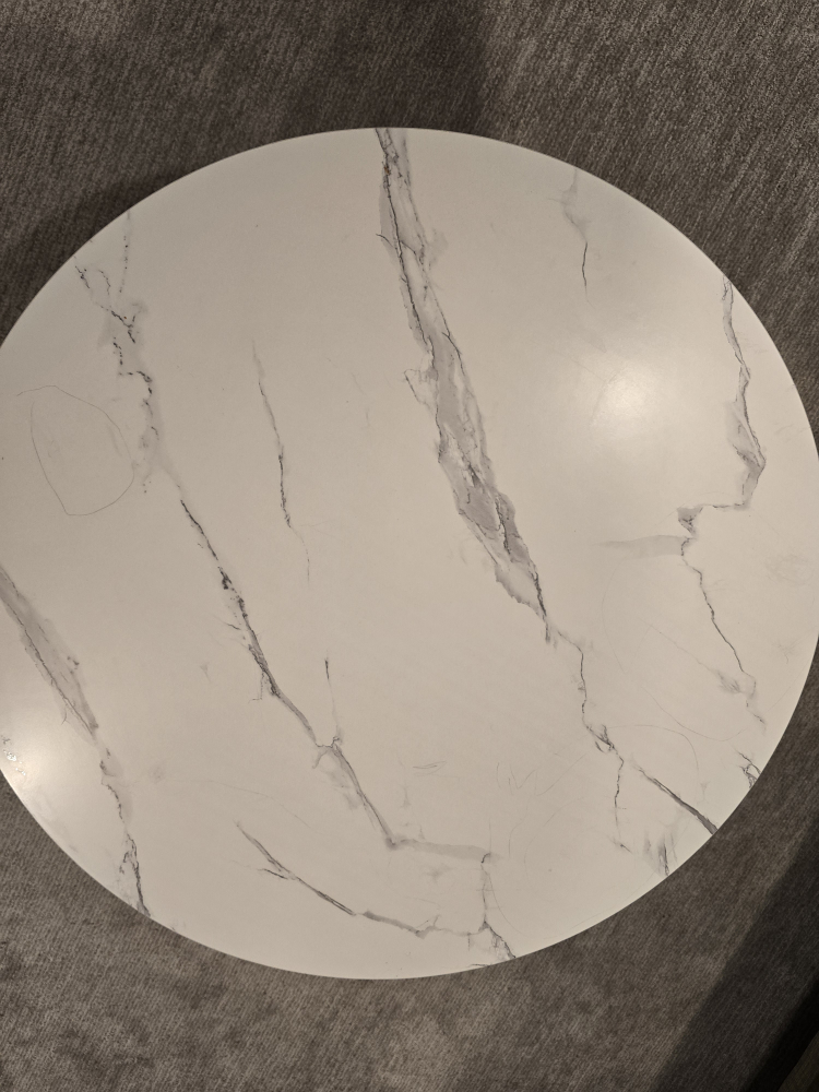 Round Coffee Table - White Marble Top - photo 2