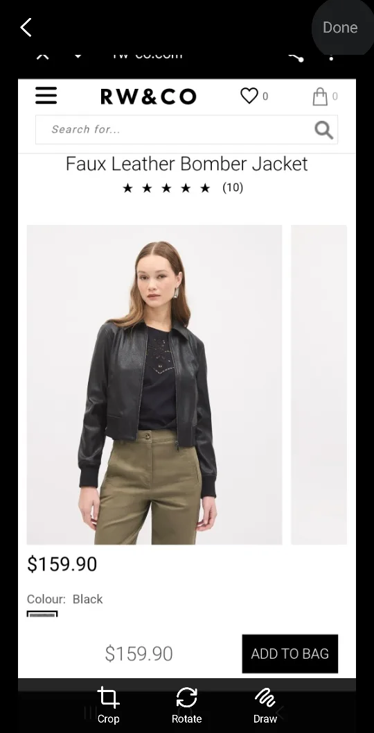 Black Leather Bomber Jacket image indicator(6)