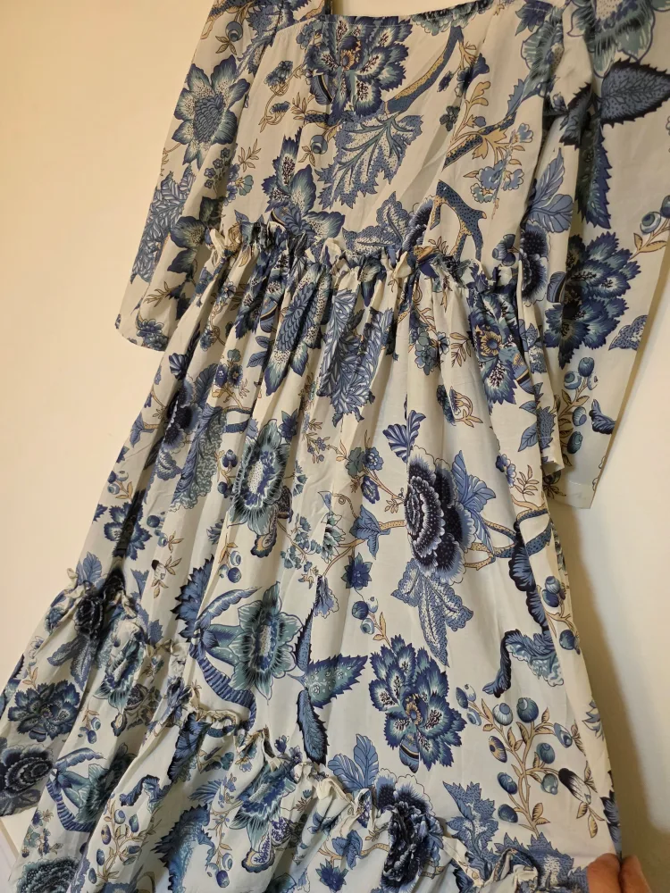 New Floral Print Dress - Blue & White image indicator(4)
