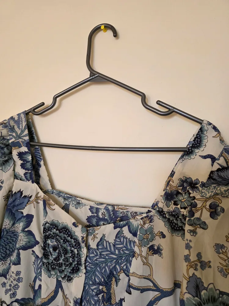 New Floral Print Dress - Blue & White image indicator(6)