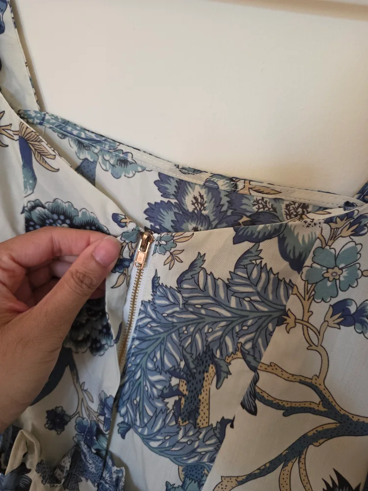 New Floral Print Dress - Blue & White image indicator(7)