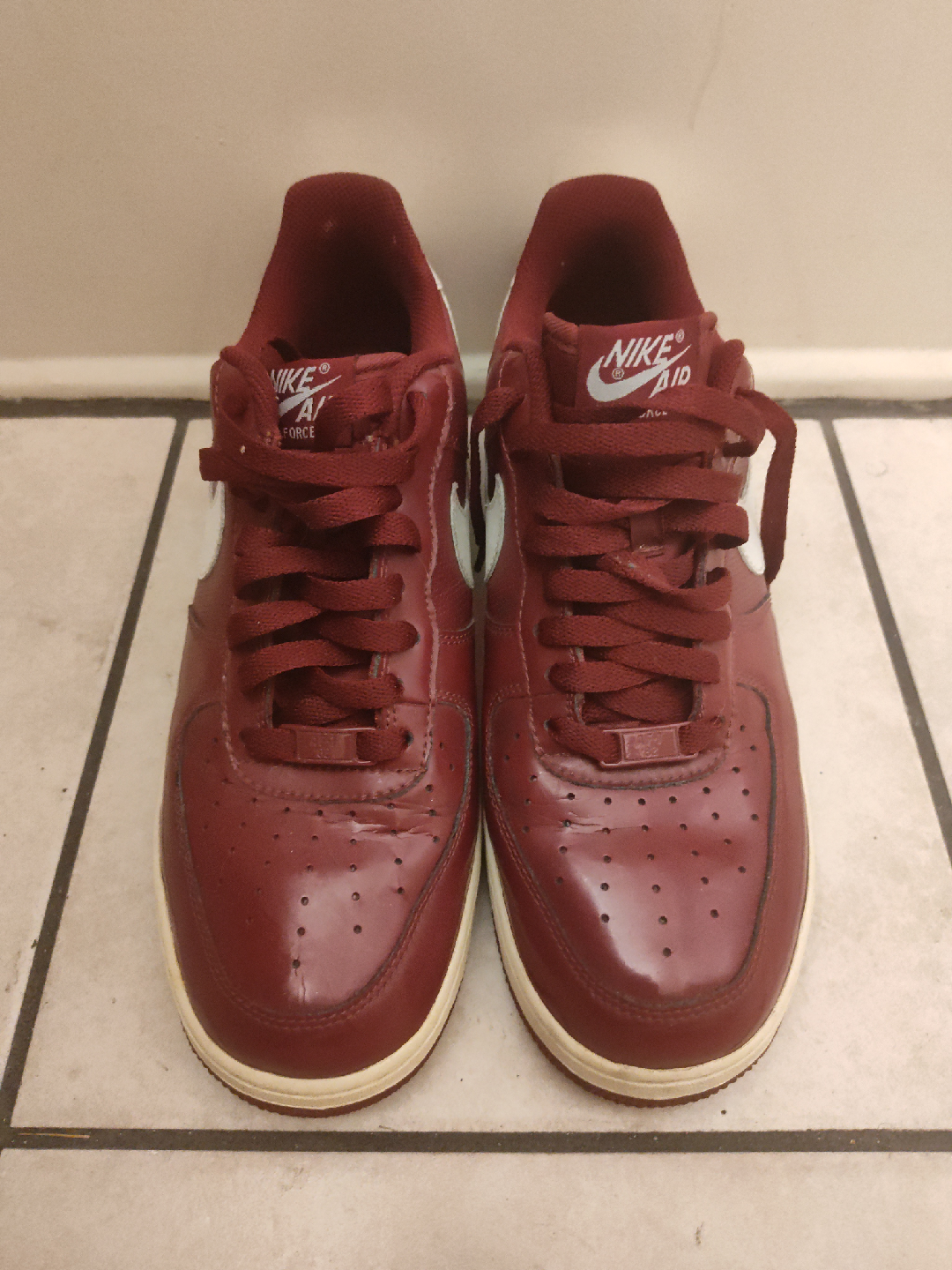Nike Air Force 1 Maroon Sneakers (SIZE 9) - photo 4