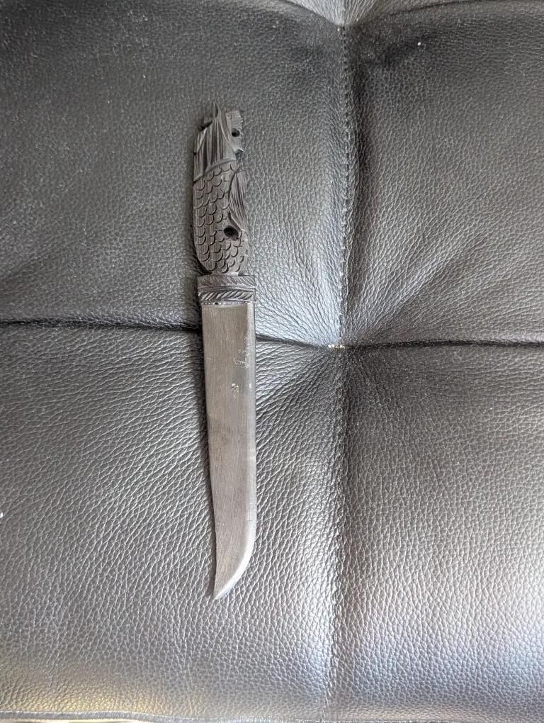 Carved Wooden letter opener with Fish Handle image indicator(3)