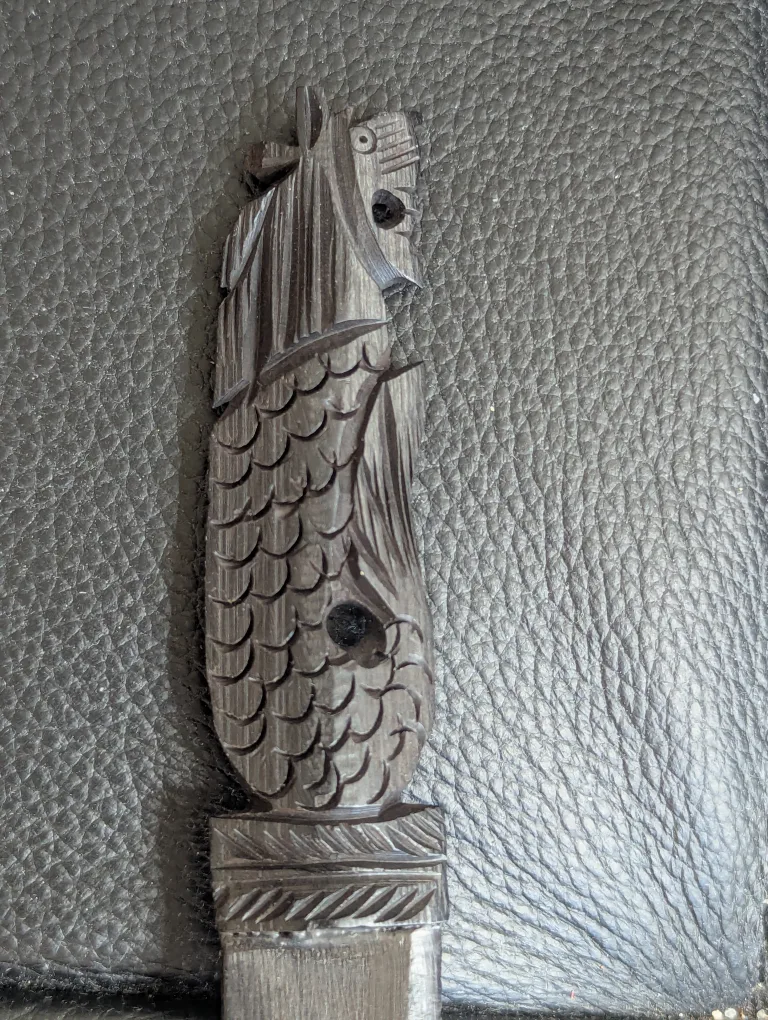 Carved Wooden letter opener with Fish Handle image indicator(4)