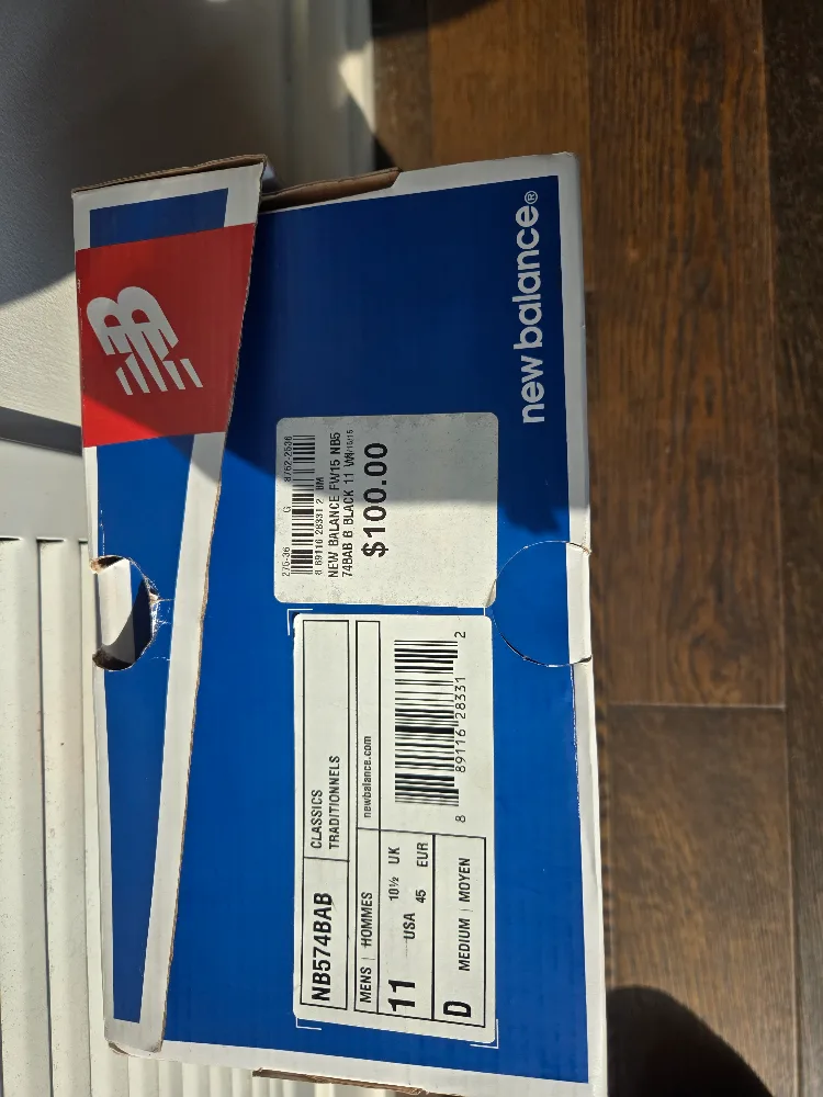 New Balance 574 Black Leather Shoes - Size 11 image indicator(5)