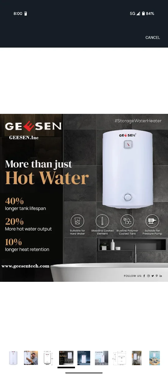 GESEN Storage Water Heater - 50L thumbnail