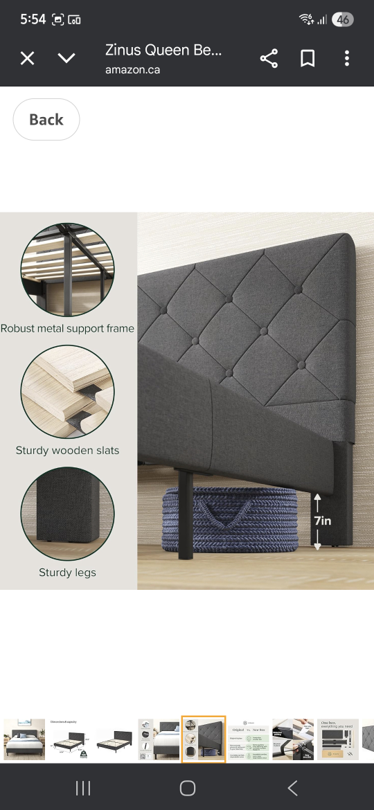 Zinus Shalini Queen Bed Frame and mattress - photo 5