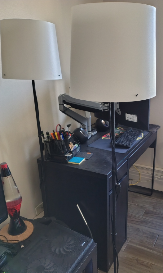 Floor Lamp with White Shade