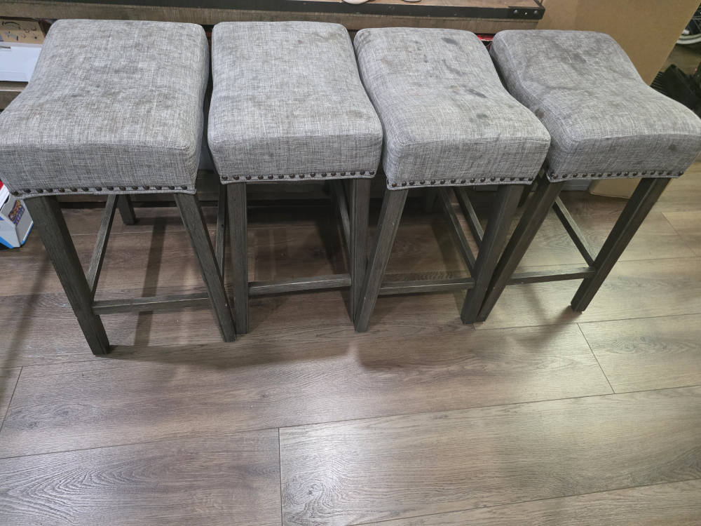 Set of 4 Grey Bar Stools