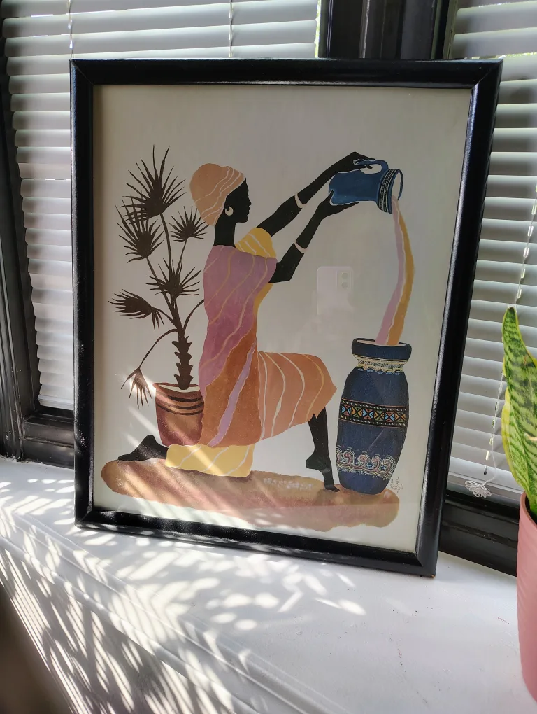 Framed African Woman Art thumbnail
