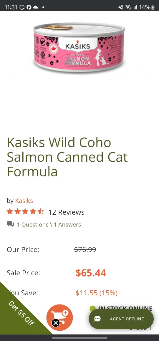 Kasiks Wild Coho Salmon Canned Cat Formula thumbnail