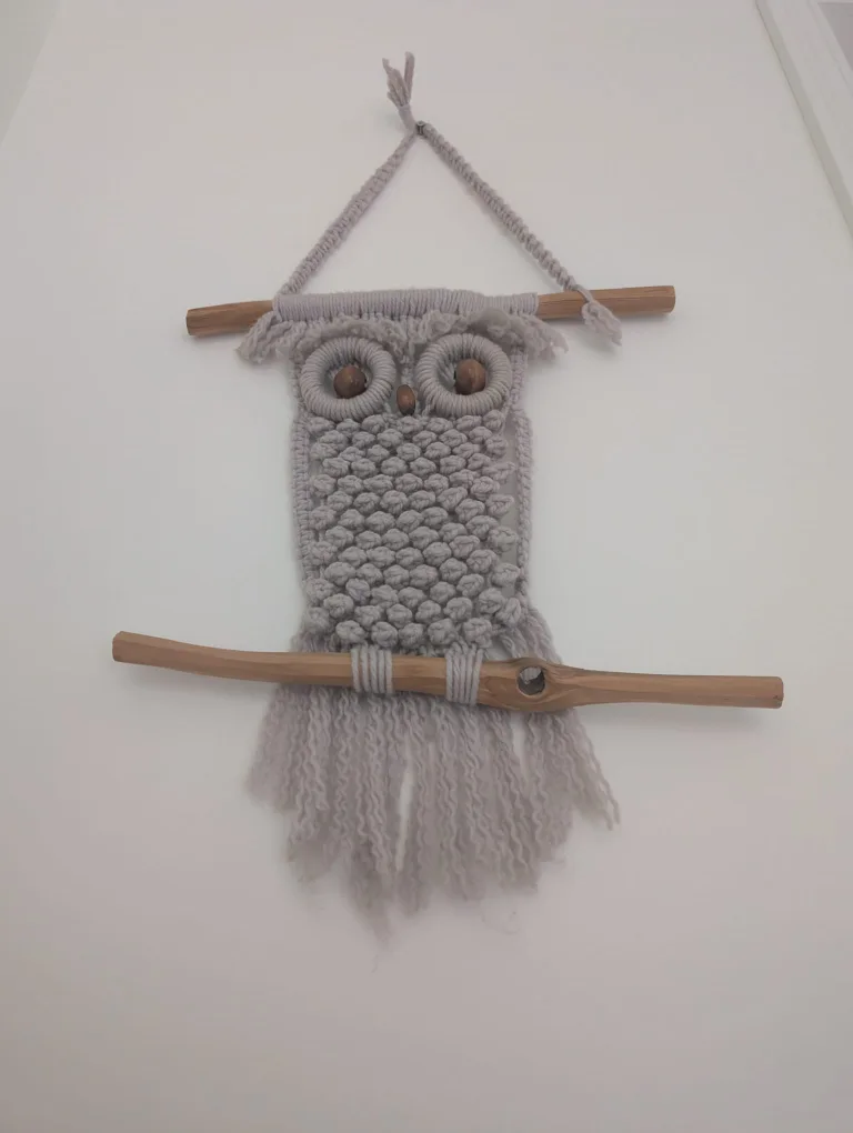 Vintage Macrame Owl Wall Hanging thumbnail